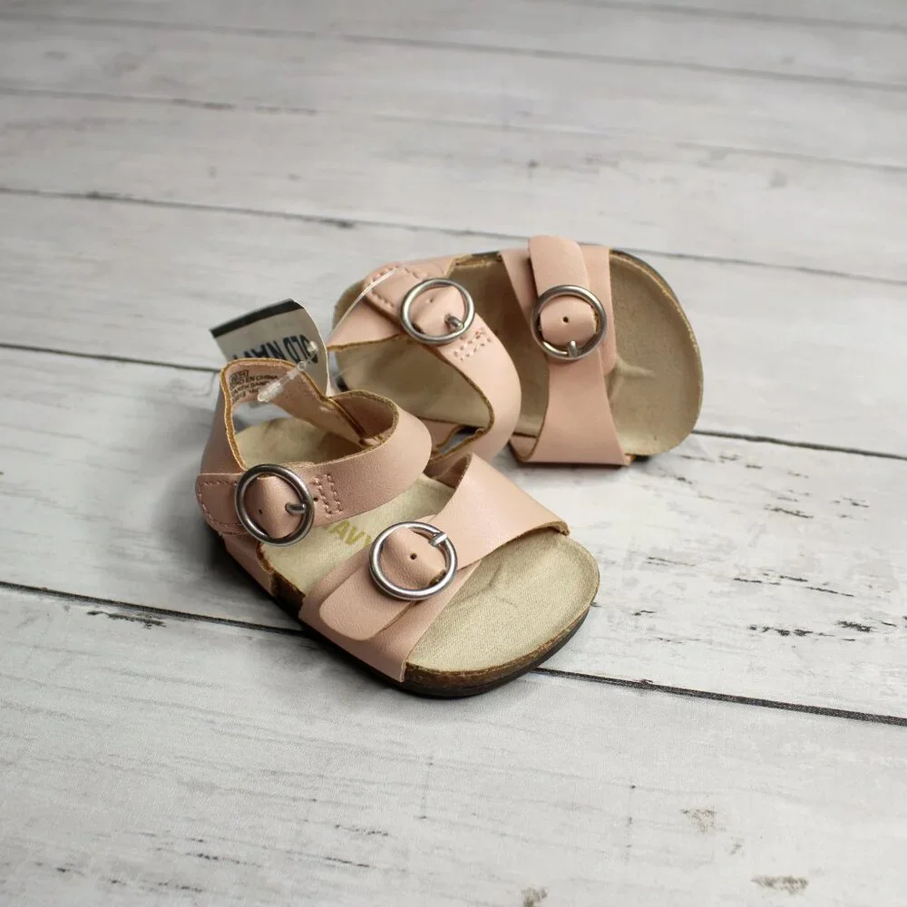 Old Navy Baby Girl's Pink Cork Sandals Infant 0-3 Months Size 1